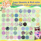 Geyoga 240 Pcs Dog Bandanas Bulk Summer Pet Bandanas with Floral Design - Image 3