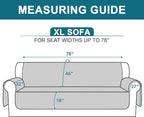 Turquoize 100% Waterproof Sofa Covers Couch Cover Sofa Cover for Dogs Couch Protector Triple Non-Slip Sofa Slipcover for 3 Cushion Couch Furniture Protector for Pets, Kids (XL Sofa 78", Taupe)