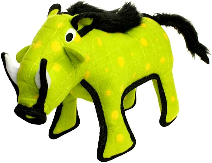 TUFFY® : 2 Pack Warthog Dog Toy: Ultra Durable Plush Toy with Multiple Layers & Reinforced Seams, Washable and Floats, Original Construction