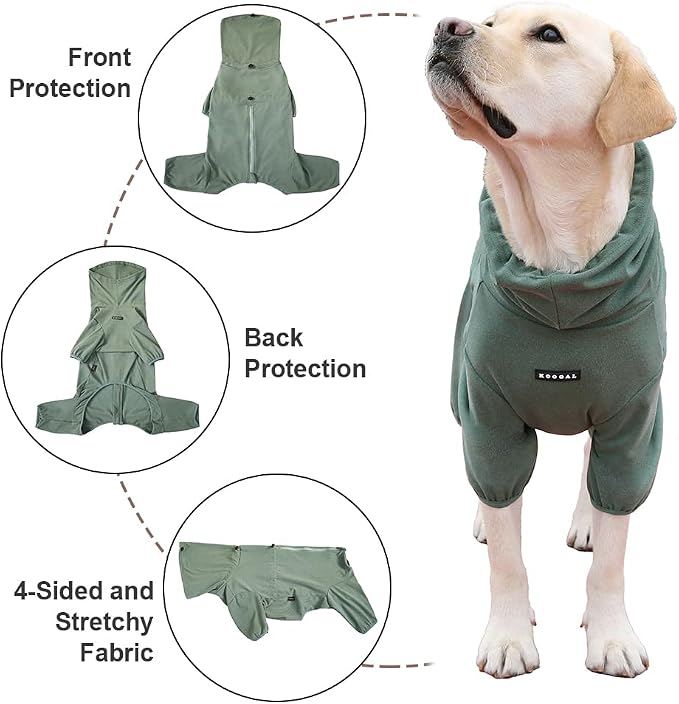 Dog Pajamas for Large Dogs,Extra Large Stretch, Suitable for Adult, Medium-Sized Dogs, Large Pet Jumpsuit Four-Legged Dog Clothes, Pet Clothing. (Green Color, 4XL)