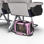 Henkelion Pet Carrier for Small Medium Cats Dogs Puppies up to 15 Lbs, TSA Airline Approved, Soft Sided, Collapsible Travel - Pink