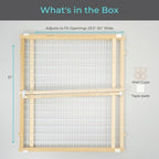 Toddleroo by North States - Extra-Wide Wire Mesh Wooden Baby Gate: Pressure Mounted Baby Gate for Doorways - Adjustable 29.5 to 50 Inches Wide - 31 Inches Tall