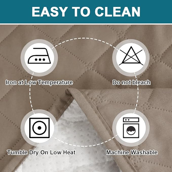 Turquoize 100% Waterproof Wing Chair Cover Wing Armchair Slipcovers Chair Couch Protector Triple Non-Slip Sofa Slipcover Furniture Protector for Pets, Kids,Dog (Wing Chair, Taupe)