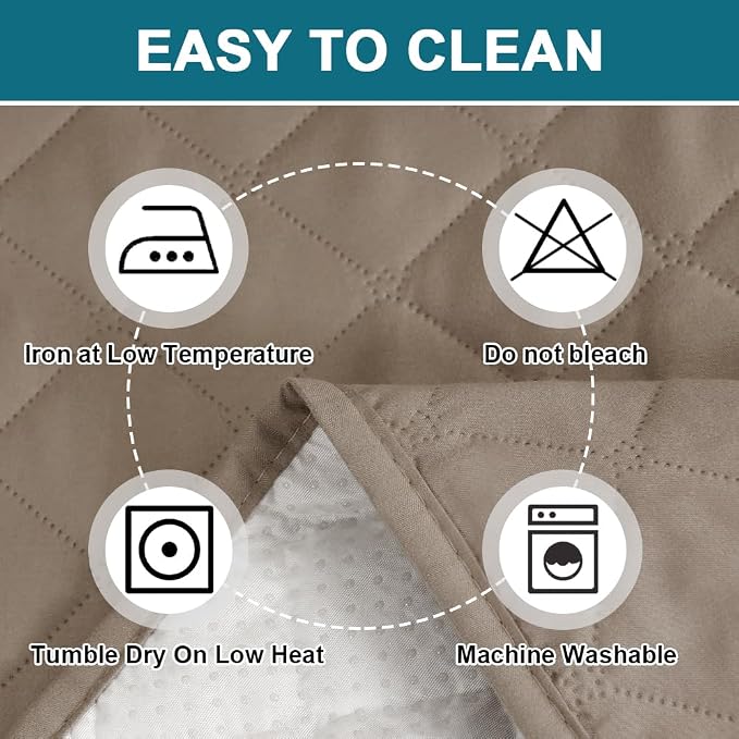 Turquoize 100% Waterproof Sofa Covers Couch Cover Sofa Cover for Dogs Couch Protector Triple Non-Slip Sofa Slipcover for 3 Cushion Couch Furniture Protector for Pets, Kids (XL Sofa 78", Taupe)