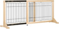 YOCAN Adjustable Wide Dog Gate for Doors, Hallways & Stairs – 19.7" Tall, 23.6–45.3" Expandable Freestanding Pet Safety Gate, No Drill Pressure Mounted Wood & Metal Frame (Black/Natural)