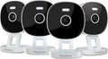 2K Wired Security Camera, Indoor/Outdoor for Home, Pet, Baby, Nanny, IP65 Waterproof Color Night Vision, White Light & Siren, Recording, Motion Detection, Works with Alexa,Plug in, White-4P