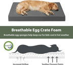 WNPETHOME Outdoor Dog Bed Waterproof, Large Outdoor Dog Bed for Large Sized Dog, Outdoor Indoor Dog Bed with Removable Washable Cover, Egg Crate Foam Dog Crate Mat, Durable Waterproof Dog Bed