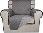 PureFit Reversible Chair Sofa Cover Dog Couch Covers for Sofa, 25.5 in | Gray/Light Gray, Water Resistant Couch Protector, Washable Pet Couch Cover with Non Slip and Elastic Straps For Kids