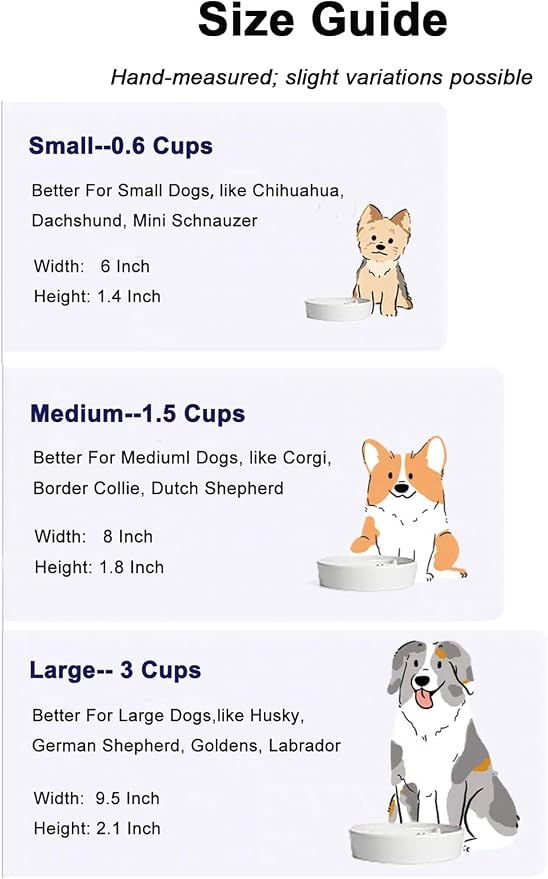 LE TAUCI Slow Feeder Dog Bowls Ceramic,3 Cups Slow Feeding Dog Bowl Medium Large Breed, Pet Bowl for Fast Eaters, Puzzle Pet Dishes, Angle White