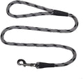 Mendota Pet Snap Leash - British-Style Braided Dog Lead, Made in The USA - Black Ice Silver, 1/2 in x 6 ft - for Large Breeds