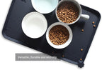 Hoki Found L Silicone Non Slip Pet Dog Cat Bowl Mats - Placemat, Waterproof Food Mats for Carpet - Black