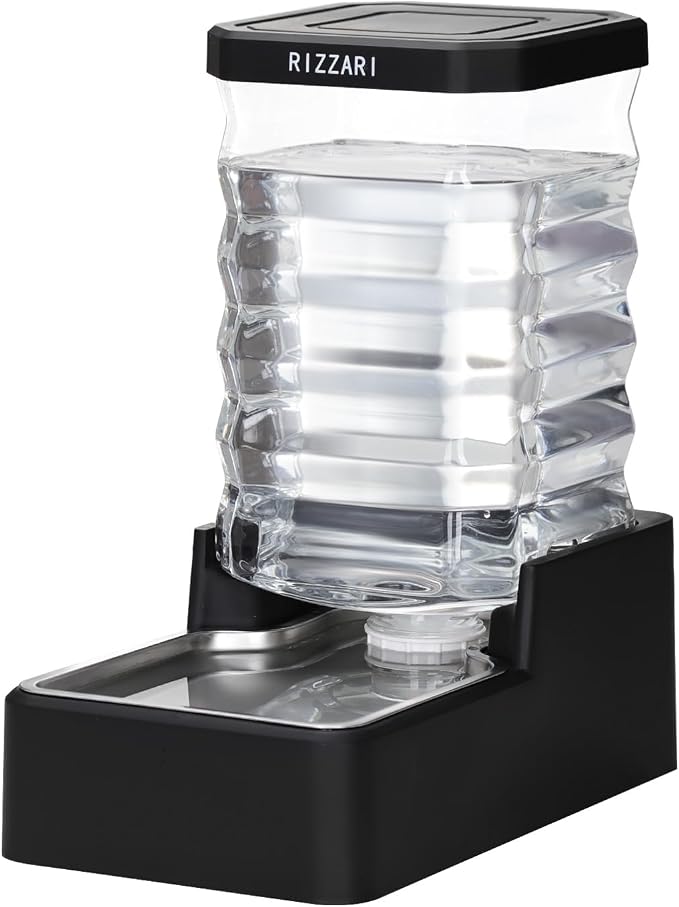 RIZZARI 8L Gravity Dog Water Dispenser, Gravity Water Bowl | Medium & Large Dog Use,Compact Space-Saving Size,Easy Water Monitoring,Convenient Daily Refills,Indoor Pet Water Solution