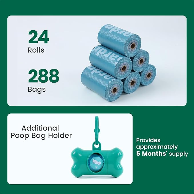 Gardner Pet Dog Poop Bags Rolls, 288Count Poop Bags for Dogs Extra Thick | Ultra Heavy-Duty