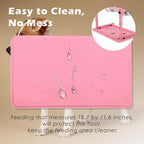 SHAINFUN Pink Elevated Dog Bowl Stand with Two 1700ml Stainless Steel Food Bowls, Slow Feeder and Spill Proof Mat, Adjustable Feeder for Large, Medium and Small Dogs
