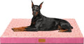 Patas Lague Orthopedic Large Dog Bed Washable Pet Crate Mat 56''X40'' Pink | Egg-Crate Foam Dog Couch For Large Sized Dogs, Waterproof Removable Cover, Soft Pet Bed With Nonskid Bottom