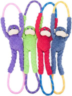 ZippyPaws RopeTugz - Durable Dog Pull Rope Toy, Interactive Tug of War for Large, Medium, & Small Dogs, Squeaky Pet Products to Keep Them Busy, Made with Heavy Duty Climbing Rope - Red Monkey