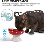 4PCS Multi-Color Mushroom Cat Bowl Set, Elevated Ceramic Bowls for Cats | Multi-Color, Cute, Elevated, Ceramic, Whisker Friendly, Anti Vomiting