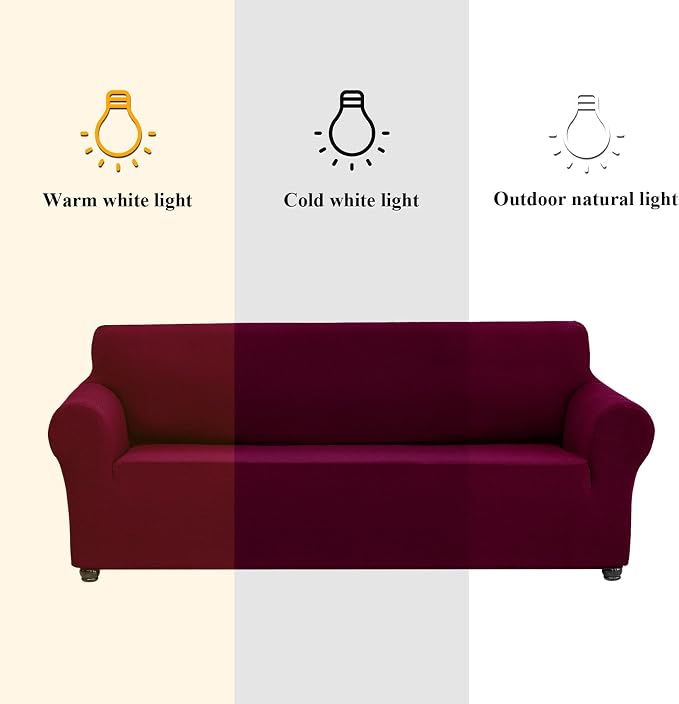 Joccun Stretch Chair Couch Cover,1-Piece Sofa Slipcover Spandex Jacquard Fabric Sofa Covers with Elastic Bottom,Washable Furniture Protector for Dogs,Cats,Kids(Armchair,Burgundy)