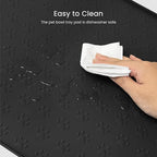 PWTAA Dog Food Mat Anti-Slip Silicone Dog Bowl Mat Thicker Pet Placemat Waterproof Cat Feeder Pad with Raised Edge Puppy Kitten Feeding Mats Suitable Small Medium-Sized Dogs Cats Eating Tray - 2PCS