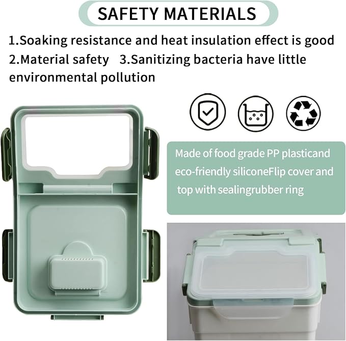 AnRui Rice Storage Container 50LB, Airtight Flour Storage Containers, Plastic Cereal Grain Dispenser Organizer Pet Food Storage Bin with Lid, Measuring Cup, Scoop, Green, 2Pcs(Total Capacity:100LBS)
