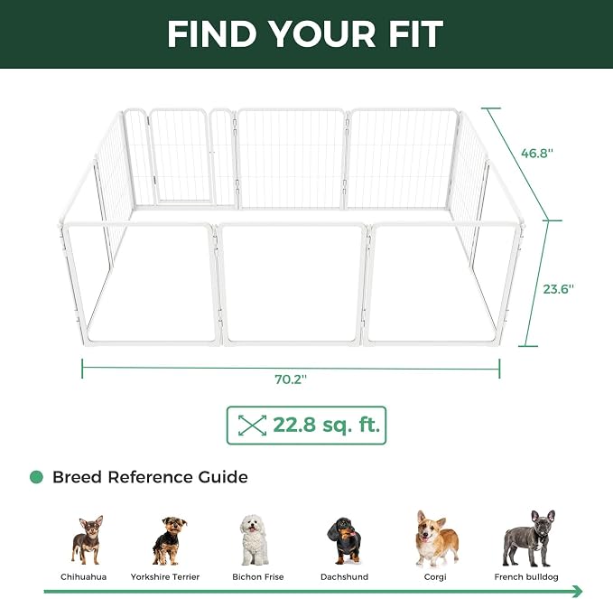 FXW AuraSpace Pro Acrylic & Wire Mesh Indoor Dog Playpen, 24" H, 10 Panels | Clear View, Heavy-duty Metal, Flexible Layouts, Easy Walk-Through, For Puppies & Small Dogs, Patented