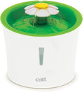 Catit Flower Fountain with Triple Action Filter, Cat Drinking Water Fountain, 3 L, Green | Cat Drinking Water Fountain