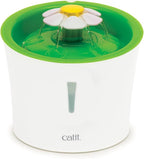 Catit Flower Fountain with Triple Action Filter, Cat Drinking Water Fountain, 3 L, Green | Cat Drinking Water Fountain