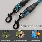 BTINESFUL Dog Tie Out Long Tether Rope Dog Lead for Yard 8/12/20/30/50/75ft | Large Medium Dogs Outdoor Training, Playing, Camping, or Backyard (12 Foot, Blue Black)