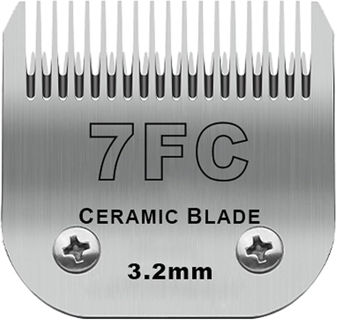 7FC Detachable Dog Blades Compatible with Andis/Oster A5 Grooming | Compatible with wahl km10 dog clipper,Cut Length 1/8"(3.2mm),Made of Ceramic Blade & Stainless Steel Blade