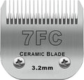 7FC Detachable Dog Blades Compatible with Andis/Oster A5 Grooming | Compatible with wahl km10 dog clipper,Cut Length 1/8"(3.2mm),Made of Ceramic Blade & Stainless Steel Blade