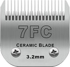 7FC Detachable Dog Blades Compatible with Andis/Oster A5 Grooming | Compatible with wahl km10 dog clipper,Cut Length 1/8"(3.2mm),Made of Ceramic Blade & Stainless Steel Blade
