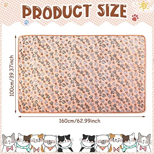 Tatuo 4 Pcs Fleece Dog Blanket for Puppy Cat, Mixed, 40 x 63 in, Paw - Image 2