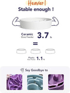 LE TAUCI Slow Feeder Dog Bowls Ceramic,3 Cups Slow Feeding Dog Bowl Medium Large Breed, Pet Bowl for Fast Eaters, Puzzle Pet Dishes, Angle White