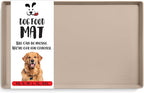 DogBuddy Dog Food Mat – Waterproof Dog Bowl Mat for Food and Water, Silicone Pet Feeding Mats for Floors, Non-Slip Placemat with High Edges for Dogs Bowls, Puppy Essentials (XL: 28" x 18", Taupe)