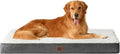 EHEYCIGA Orthopedic Dog Bed Large with Removable Washable Cover,Beige,44x32 | Egg Crate Foam Support,Durable Oxford fabric,Non-Slip Bottom,Machine Washable,Soft Waterproof Plush Pet Bed Mat For Crate