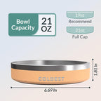Coldest Dog Bowl - Anti Rust Metal, Non Slip, 3 Layers Insulated Stainless Steel Dog Bowls - Spill Proof & Heavy Duty - Water Bowl for Dogs, Cats & Pets, Dish Washer Safe (21 oz, Sahara Tan)