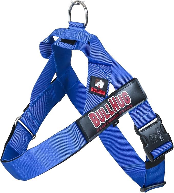 BULLHUG Adjustable Dog Harness– No Pull, No Choke – for English Bulldogs, French Bulldogs, Pugs & Broad-Chested Breeds – Easy, Safe Walks (Royal Blue, XL)