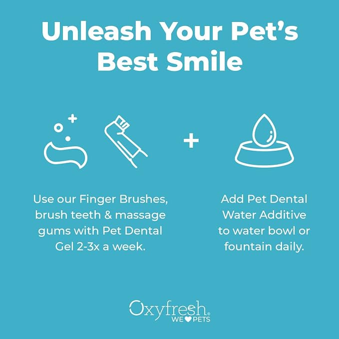 Oxyfresh Premium Pet Dental Kit for Dogs & Cats – Easiest Breath Freshener & Teeth Cleaning Solution for Fresh Breath, Clean Teeth, Plaque & Tartar Control – 1oz Toothpaste + 3oz Water Additive