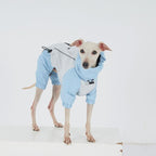 Dachshund Dog Raincoat with Legs, Waterproof Full Body Jacket, Hooded Outdoor Windbreaker for Small & Medium Dogs, Mini Dachshund Puppy Coat (Blue,M(13-17 lbs))