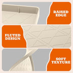 Pawtners Silicone Cat Litter Mat 34 x 22 in, Easy to Clean, Beige, 2 Pack | Non-Slip Kitty Litter Mat for Floor, Waterproof & Urine-Proof Cat Litter Mat Litter Trapping Mat, Soft on Kitty Paws