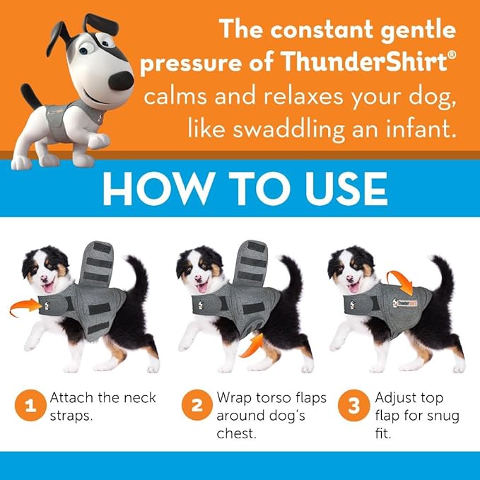 ThunderShirt for Dogs Calming Anxiety Vest, Large, Platinum Sport | Skin-Friendly Dog Anxiety Shirt, Helps Reduce Stress from Thunder, Fireworks & Travel