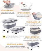 20-30 Lbs Rice Storage Container,Collapsible Food Storage Containers | Flour Storage Container with Wheels Airtight Locking Lid,Rice Container with Cup and Scoop,Suitable for Rice,Pet Food,Flour