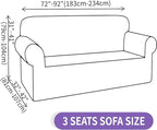 ZNSAYOTX Super Stretch Couch Cover (72"-92"), New Striped Sofa Covers Fitted Slipcovers with Elastic Bottom, Dog Cat Pets Proof Spandex Fabric Comfortable & Durable (Dark Grey, Sofa)