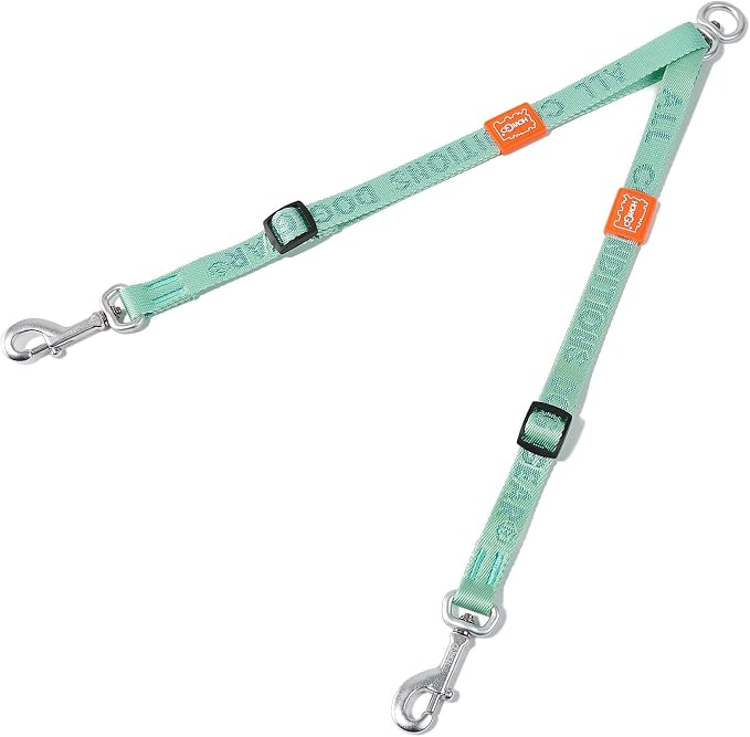 HOWGO Double Dog Leash,Tangle-Free 360 Swivel(MintGreen, Pro S-M Splitter) | Individually Adjustable Length, Coupler Leads 2 Dogs,Aviation Aluminum Hooks,Durable Nylon,No-Tangle Walking,All Breeds