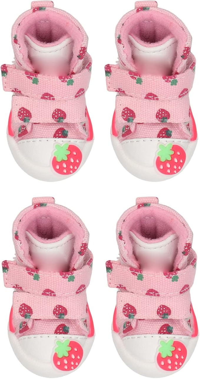 Dog ShoesDog BootsStrawberry Dog Boots Dog BootsDog orPet Shoes Dog Shoes Dog Shoes Slip Breathable e Strawberry Dog Boots for Sm Dogs Teddy hon Pomeranianpuppy Socks/Shoes for Small Dogs