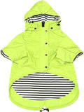 Morezi Dog Zip Up Raincoat with Reflective Buttons, Rain/Water Resistant, Adjustable Drawstring, Removable Hood, Raincoats with Legs 8lbs to 80lbs Available Light Green XXL