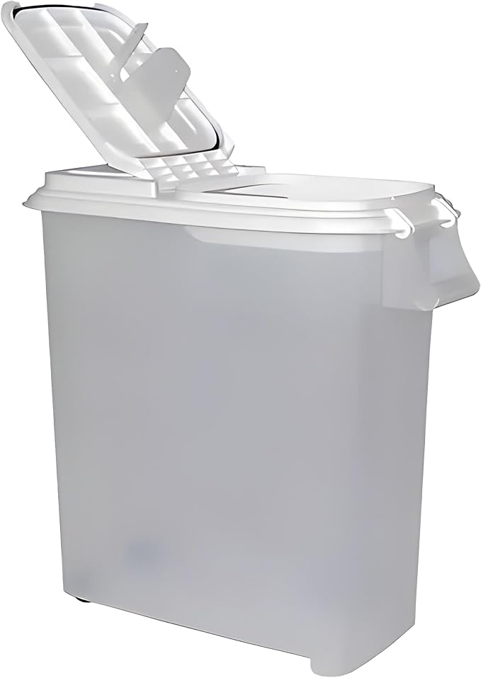 Buddeez Airtight Rolling Pet Food Storage Container, Bird Seed, 50 Quart | For dog food, cat food or bird seed, Rolling bin for easier movement