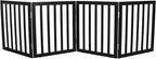 Dog Gate Indoor, Freestanding Dog Fence for The House, Doorways, Hallways,or Stairs,Pet Gate Foldable Wooden,Expandable 24" Height 4 Panels,Black