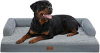 Waterproof Orthopedic Dog Bed for Extra Large Dogs, 48x30in, Grey | Orthopedic Foam Eases Joint Pressure, Bolsters Supports Head And Neck, Washable Pet Beds, Removable Cover, Non-Slip Bottom