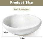 White Cat Bowl, Marble Food and Water Bowl for Cat and Small Dog, Heavyweight 1.5lb Non-Tip Pet Food Dish with Slip-Proof Pad, Premium Stone Feeder for Elegant Home Decor